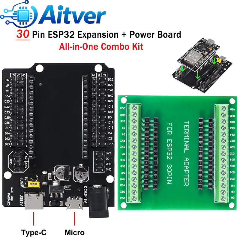 ESP32 30PIN Expansion Board +  - огляд і ціна Esp32 Devkit