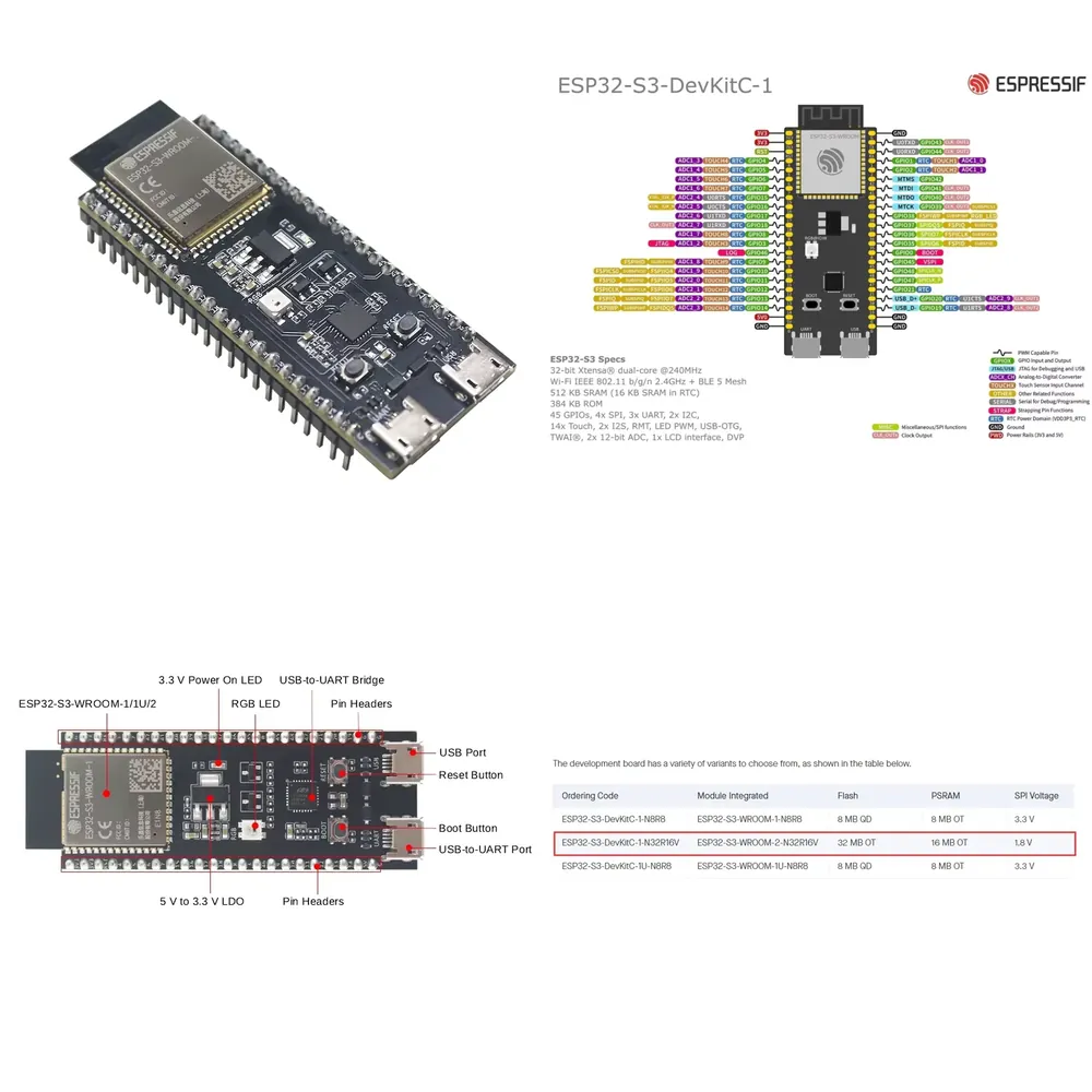 Espressif ESP32-S3-DevKitC-1 D - огляд і ціна Esp32