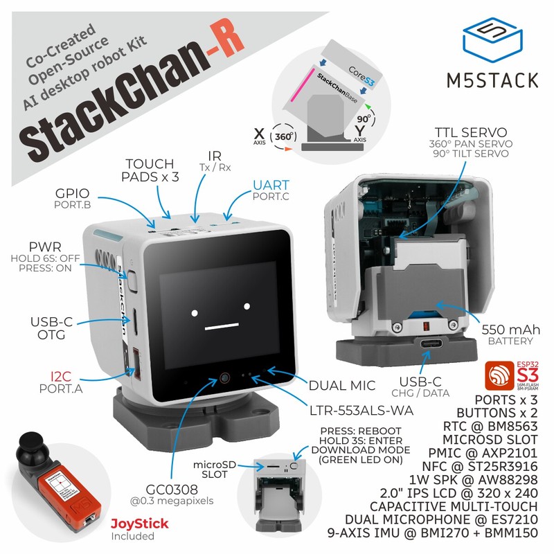 M5Stack Official StackChan: Ka - огляд і ціна Esp32 S3