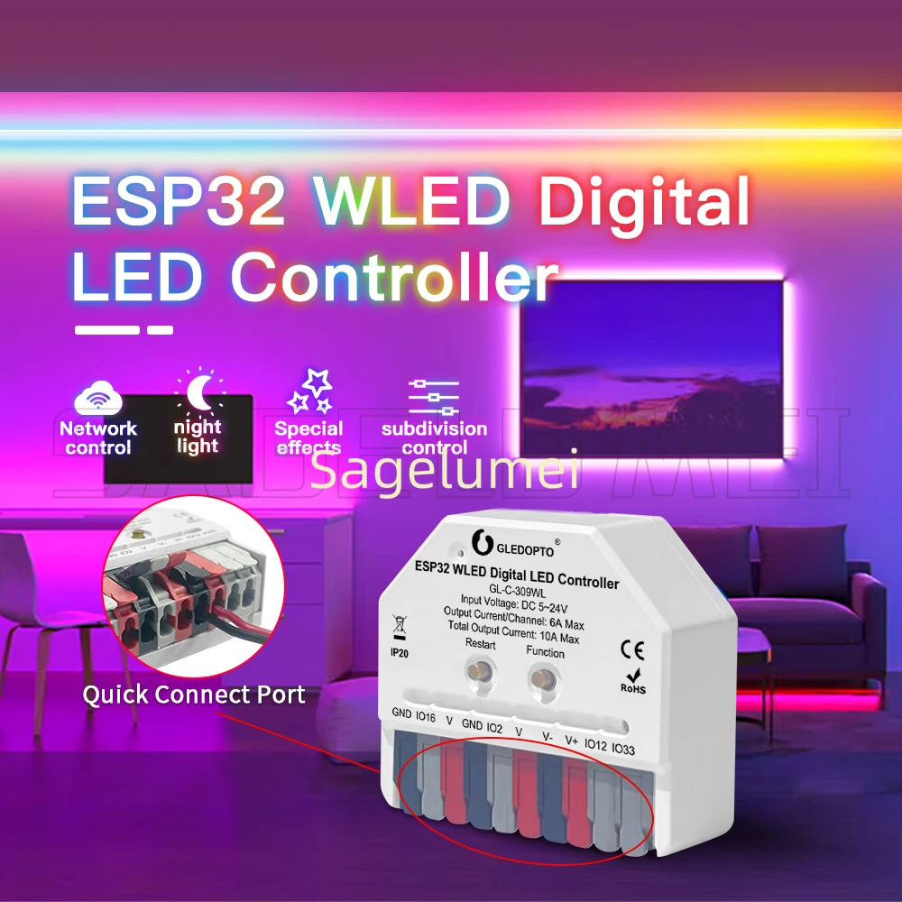DIY GLEDOPTO ESP32 Mini WLED L - огляд і ціна Espressif Esp32