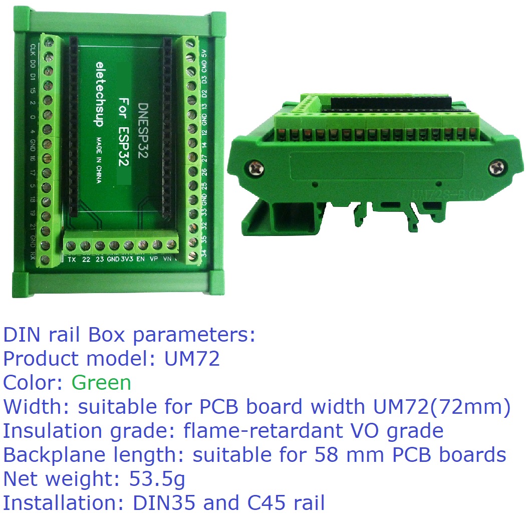 ESP32 DIN Rail Mount Screw Ter - огляд і ціна Esp32 Devkit